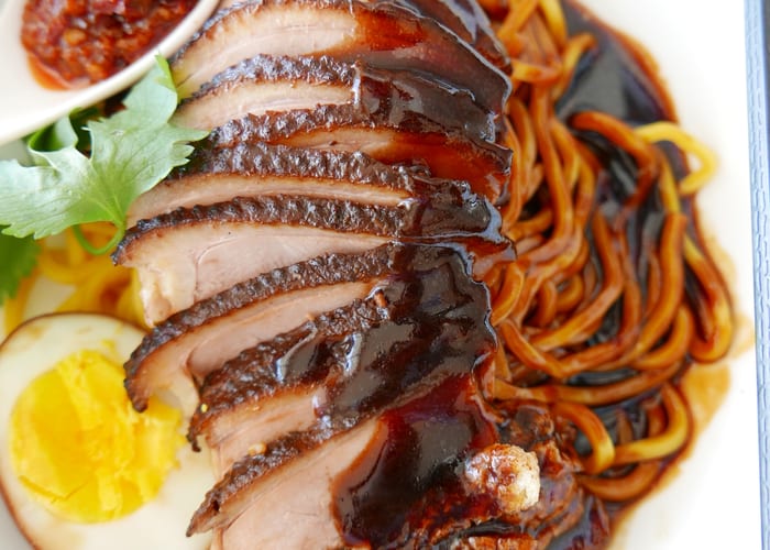 Chinese roast pork noodles